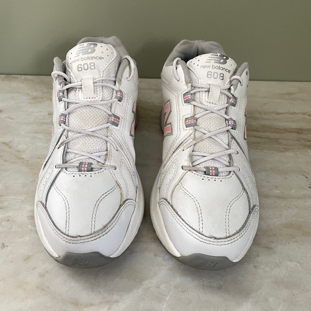 New Balance 608v5 Cross Trainer | Women's Size 8 | White/Pink - Picture 5 of 10